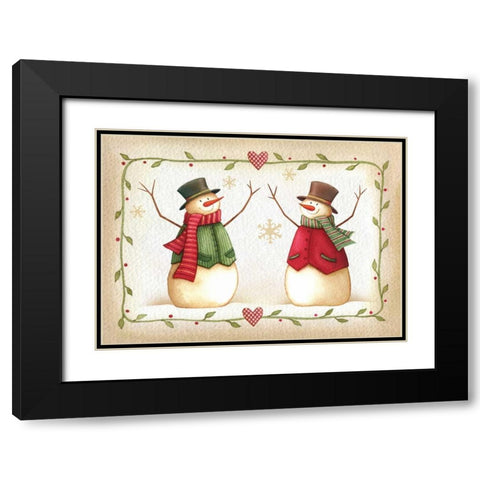 Holiday Joy Black Modern Wood Framed Art Print with Double Matting by P.S. Art Studios