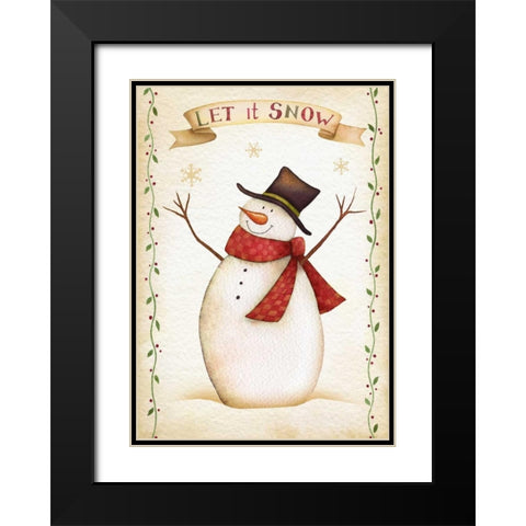 Let It Snow Black Modern Wood Framed Art Print with Double Matting by P.S. Art Studios