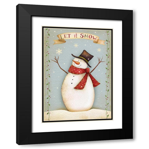 Let It Snow II Black Modern Wood Framed Art Print with Double Matting by P.S. Art Studios
