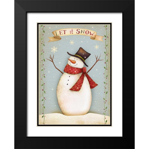 Let It Snow II Black Modern Wood Framed Art Print with Double Matting by P.S. Art Studios