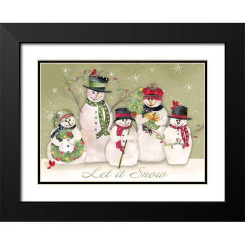 Let It Snow Black Modern Wood Framed Art Print with Double Matting by P.S. Art Studios