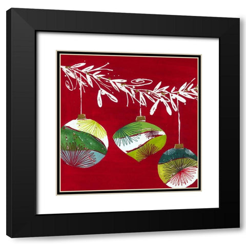 Ornaments Black Modern Wood Framed Art Print with Double Matting by P.S. Art Studios