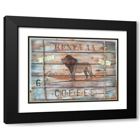 Kenya AA Coffee Black Modern Wood Framed Art Print with Double Matting by P.S. Art Studios