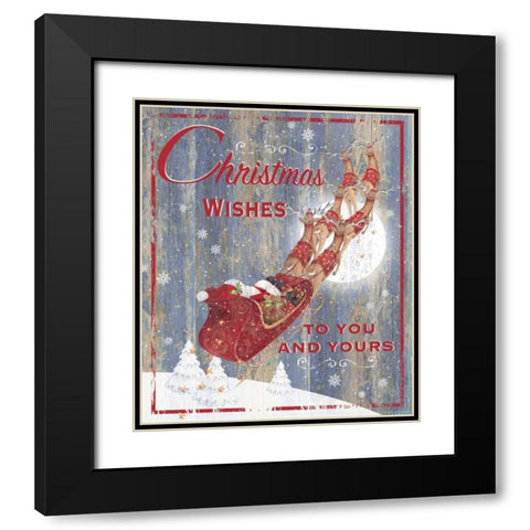 Christmas Wishes Black Modern Wood Framed Art Print with Double Matting by P.S. Art Studios