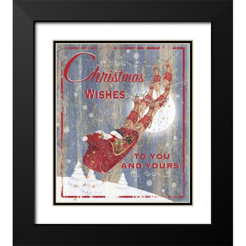 Christmas Wishes Black Modern Wood Framed Art Print with Double Matting by P.S. Art Studios