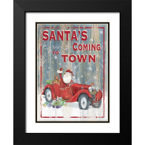 Santas Coming to Town Black Modern Wood Framed Art Print with Double Matting by P.S. Art Studios