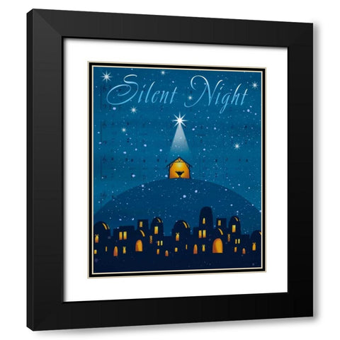 Silent Night Black Modern Wood Framed Art Print with Double Matting by P.S. Art Studios