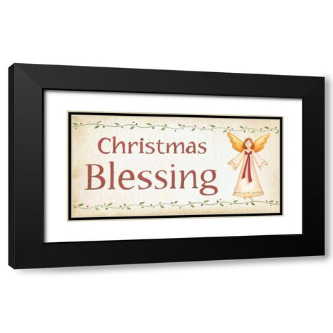 Christmas Blessing Black Modern Wood Framed Art Print with Double Matting by P.S. Art Studios
