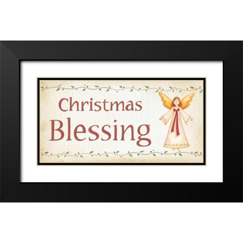 Christmas Blessing Black Modern Wood Framed Art Print with Double Matting by P.S. Art Studios