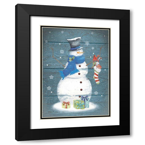 Snowman Presents Black Modern Wood Framed Art Print with Double Matting by P.S. Art Studios