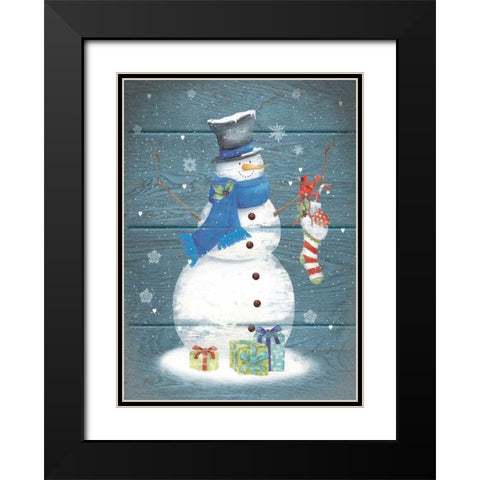 Snowman Presents Black Modern Wood Framed Art Print with Double Matting by P.S. Art Studios