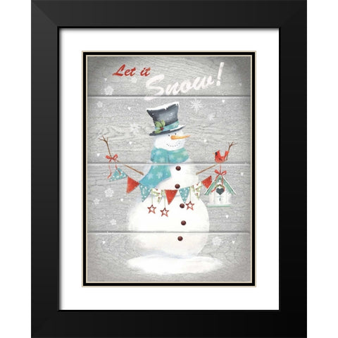 Let It Snow Black Modern Wood Framed Art Print with Double Matting by P.S. Art Studios