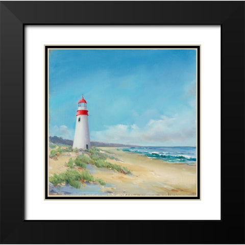 Lighthouse Black Modern Wood Framed Art Print with Double Matting by P.S. Art Studios