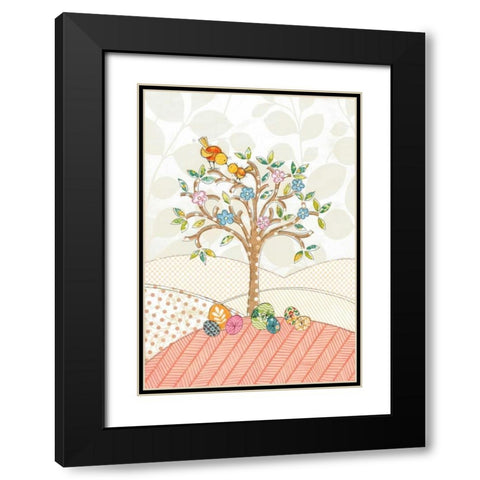 Spring Easter Tree Black Modern Wood Framed Art Print with Double Matting by P.S. Art Studios