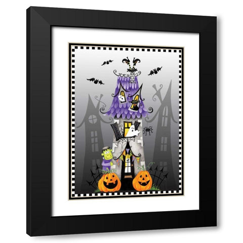 Haunted House Black Modern Wood Framed Art Print with Double Matting by P.S. Art Studios