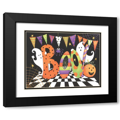Boo Black Modern Wood Framed Art Print with Double Matting by P.S. Art Studios