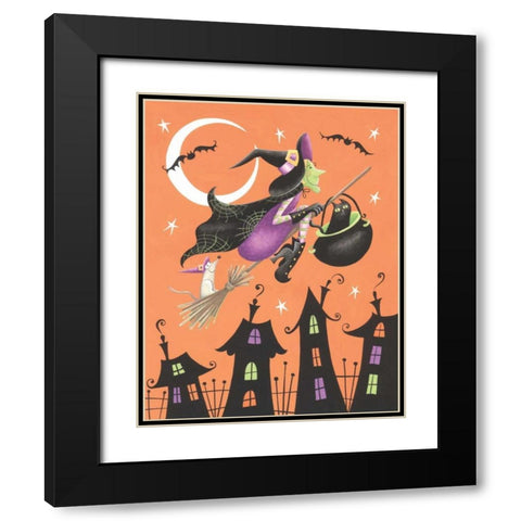 Halloween Witch Black Modern Wood Framed Art Print with Double Matting by P.S. Art Studios