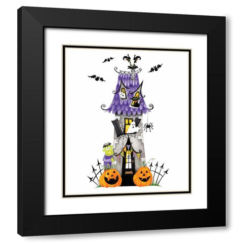 Haunted House Black Modern Wood Framed Art Print with Double Matting by P.S. Art Studios