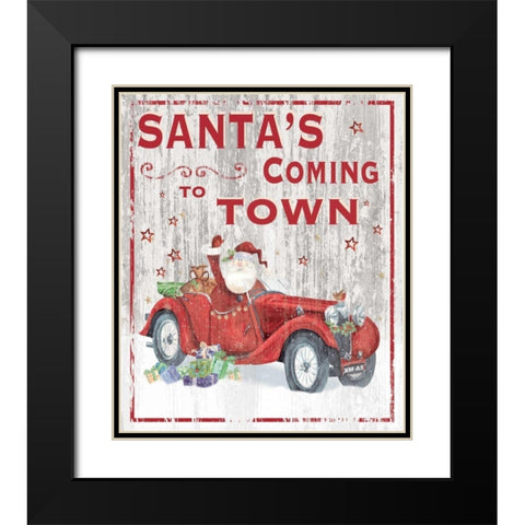 Santas Coming to Town Black Modern Wood Framed Art Print with Double Matting by P.S. Art Studios