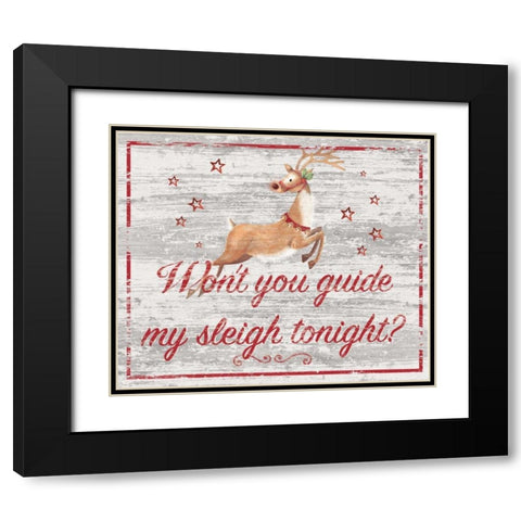 Guide My Sleigh Black Modern Wood Framed Art Print with Double Matting by P.S. Art Studios