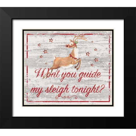 Guide My Sleigh Black Modern Wood Framed Art Print with Double Matting by P.S. Art Studios