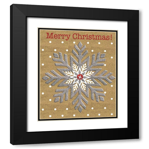 Merry Christmas Black Modern Wood Framed Art Print with Double Matting by P.S. Art Studios