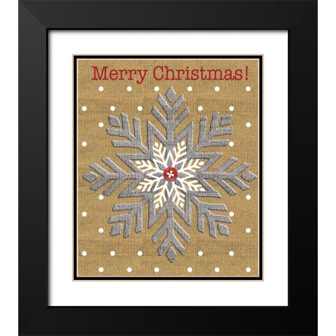 Merry Christmas Black Modern Wood Framed Art Print with Double Matting by P.S. Art Studios