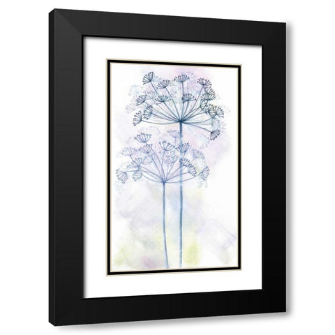 Wish Floral Black Modern Wood Framed Art Print with Double Matting by P.S. Art Studios
