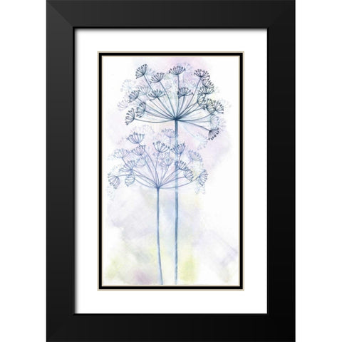 Wish Floral Black Modern Wood Framed Art Print with Double Matting by P.S. Art Studios