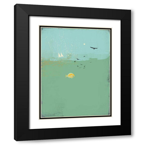 Abstract I  Black Modern Wood Framed Art Print with Double Matting by P.S. Art Studios