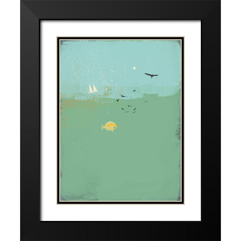 Abstract I  Black Modern Wood Framed Art Print with Double Matting by P.S. Art Studios