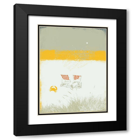 Beach Abstract I Black Modern Wood Framed Art Print with Double Matting by P.S. Art Studios