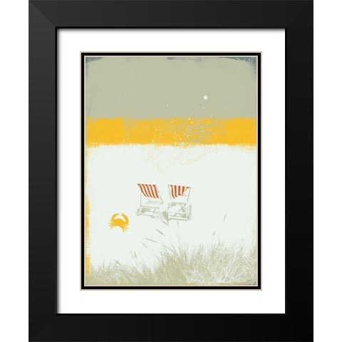 Beach Abstract I Black Modern Wood Framed Art Print with Double Matting by P.S. Art Studios