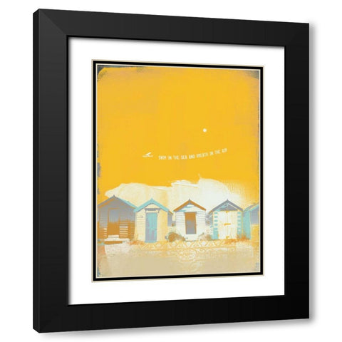 Beach Abstract II Black Modern Wood Framed Art Print with Double Matting by P.S. Art Studios