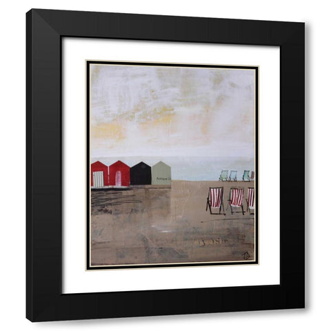 Beach Abstract III Black Modern Wood Framed Art Print with Double Matting by P.S. Art Studios