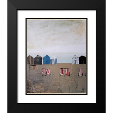 Beach Abstract IV Black Modern Wood Framed Art Print with Double Matting by P.S. Art Studios