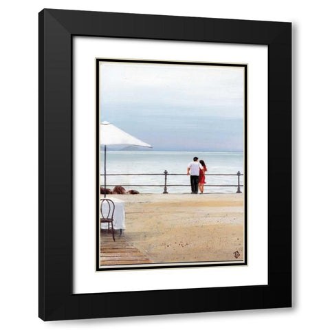 Couples Retreat Black Modern Wood Framed Art Print with Double Matting by P.S. Art Studios