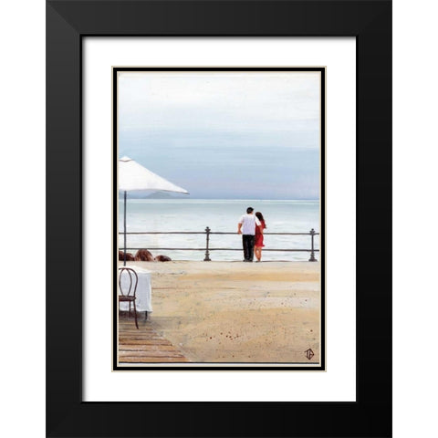 Couples Retreat Black Modern Wood Framed Art Print with Double Matting by P.S. Art Studios