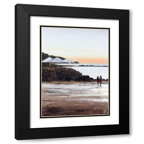Beach Retreat Black Modern Wood Framed Art Print with Double Matting by P.S. Art Studios
