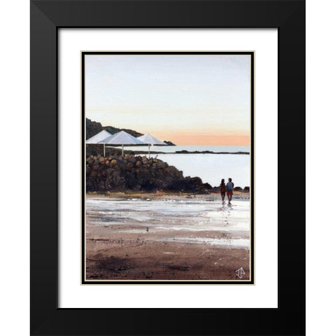 Beach Retreat Black Modern Wood Framed Art Print with Double Matting by P.S. Art Studios
