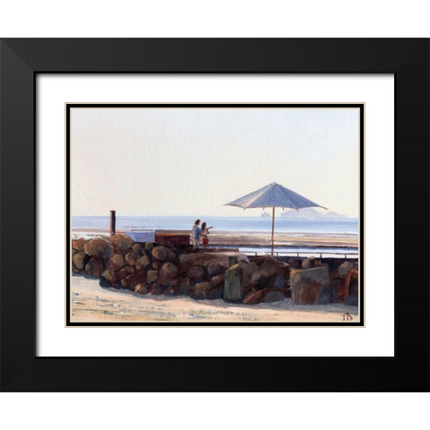 Pier View Black Modern Wood Framed Art Print with Double Matting by P.S. Art Studios
