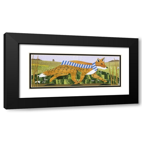 Fox Black Modern Wood Framed Art Print with Double Matting by P.S. Art Studios