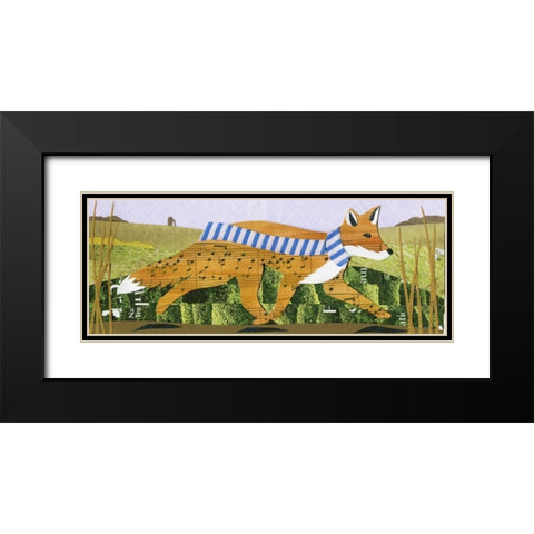 Fox Black Modern Wood Framed Art Print with Double Matting by P.S. Art Studios