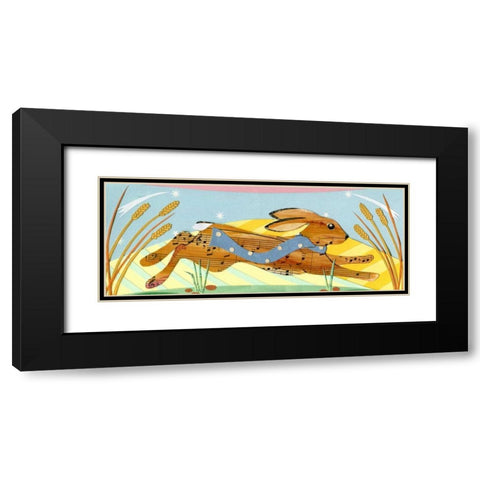 Rabbit Black Modern Wood Framed Art Print with Double Matting by P.S. Art Studios