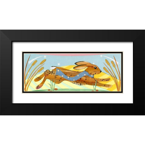 Rabbit Black Modern Wood Framed Art Print with Double Matting by P.S. Art Studios