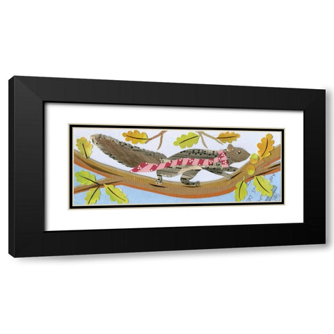Squirrel Black Modern Wood Framed Art Print with Double Matting by P.S. Art Studios