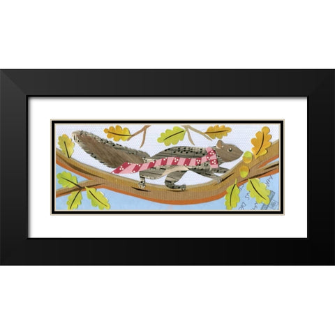 Squirrel Black Modern Wood Framed Art Print with Double Matting by P.S. Art Studios
