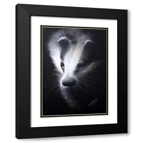Skunk Black Modern Wood Framed Art Print with Double Matting by P.S. Art Studios
