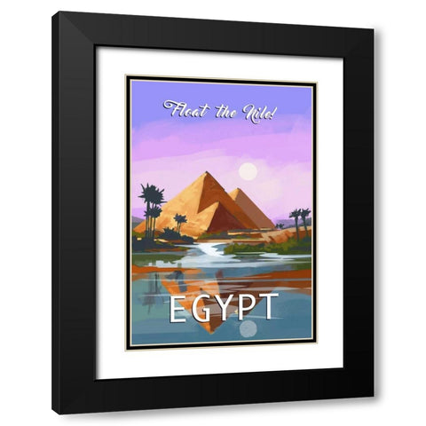 Egypt Black Modern Wood Framed Art Print with Double Matting by P.S. Art Studios