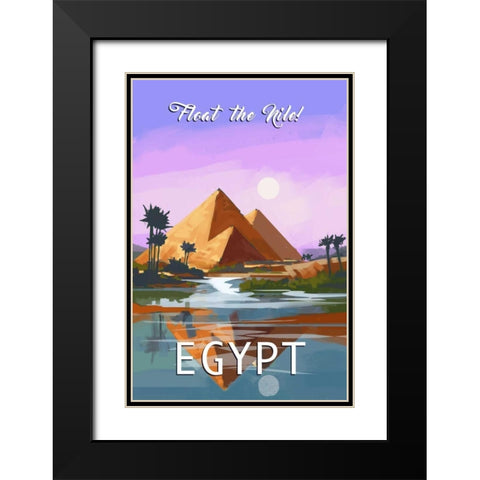 Egypt Black Modern Wood Framed Art Print with Double Matting by P.S. Art Studios